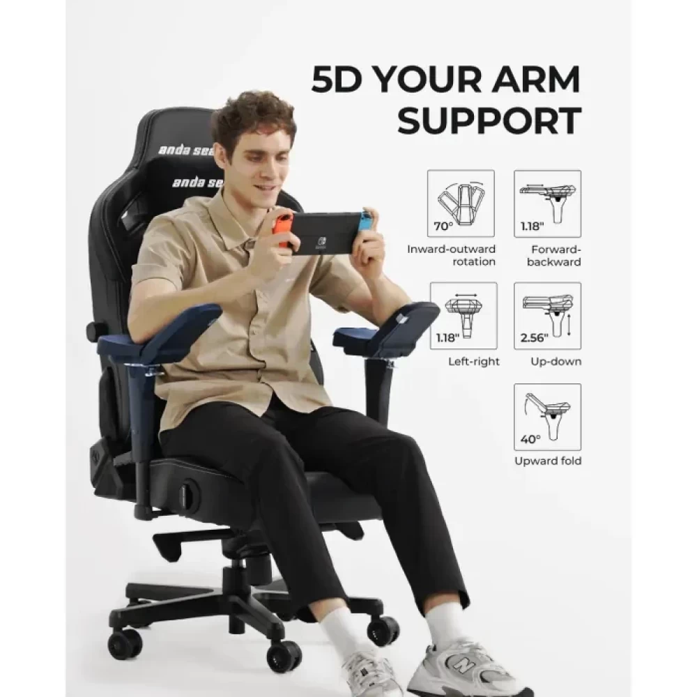 Andaseat Kaiser 4 Fabric XL Gaming Chair - Ash Grey